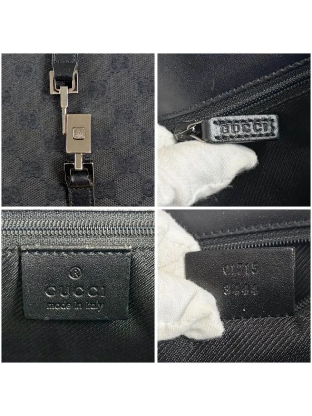Gucci GG Canvas Jackie Line Mini Tote Bag Black
